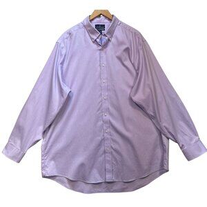 Buttoned Down Men's Dress Shirt Lightweight Size 19 Light Purple Long Sleeve
